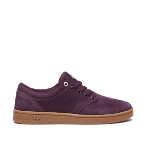 Supra Mens CHINO COURT Low Top Shoes Wine/gum | US-28702